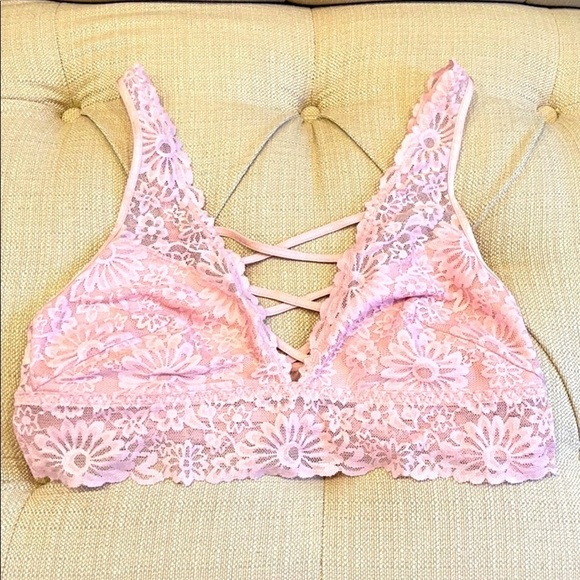 Pink by Victoria Secret Lace Bralette Mauve Pink - Picture 1 of 4